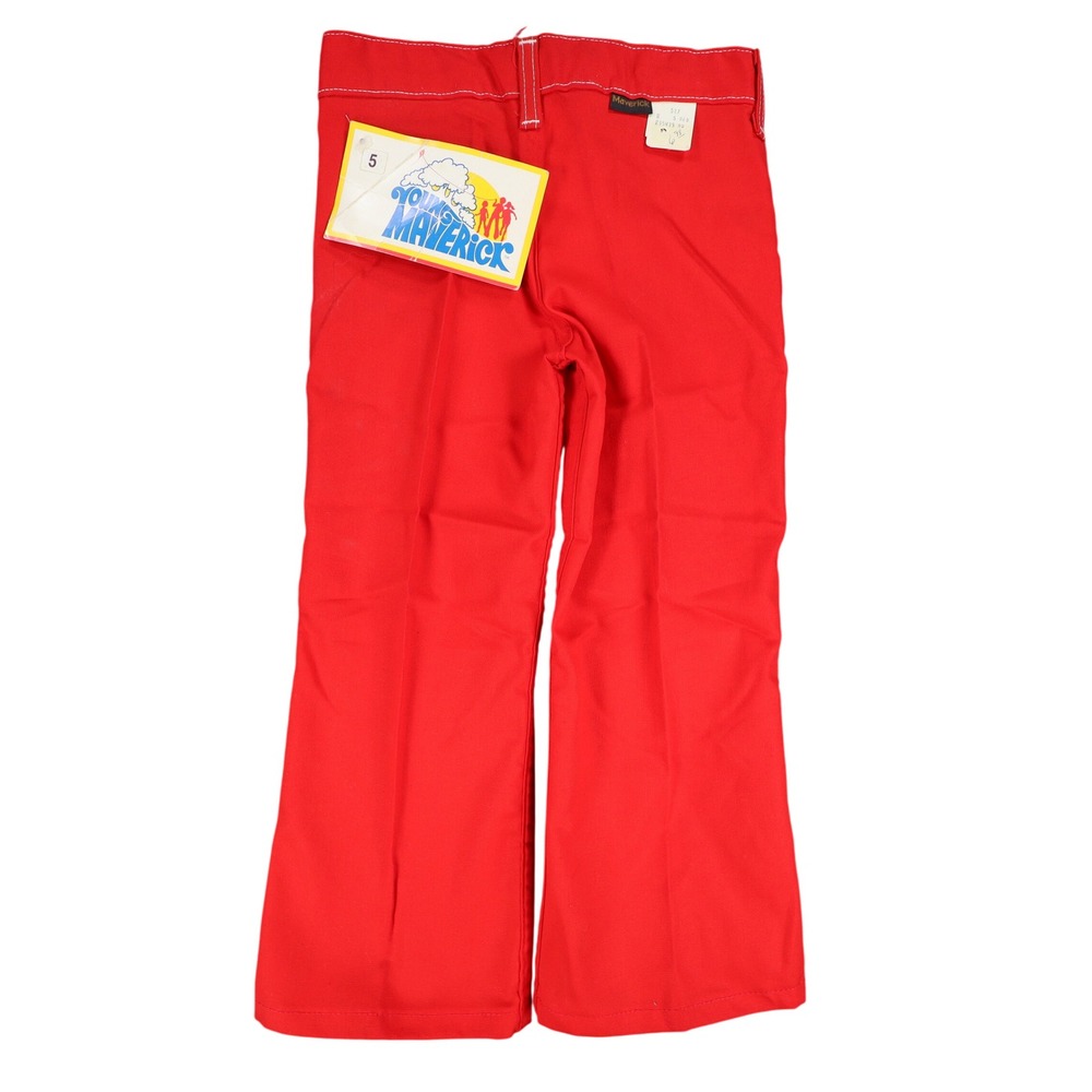 Young Maverick Flare Pants Kids 5 Red Contrast Stitch USA Deadstock NWT